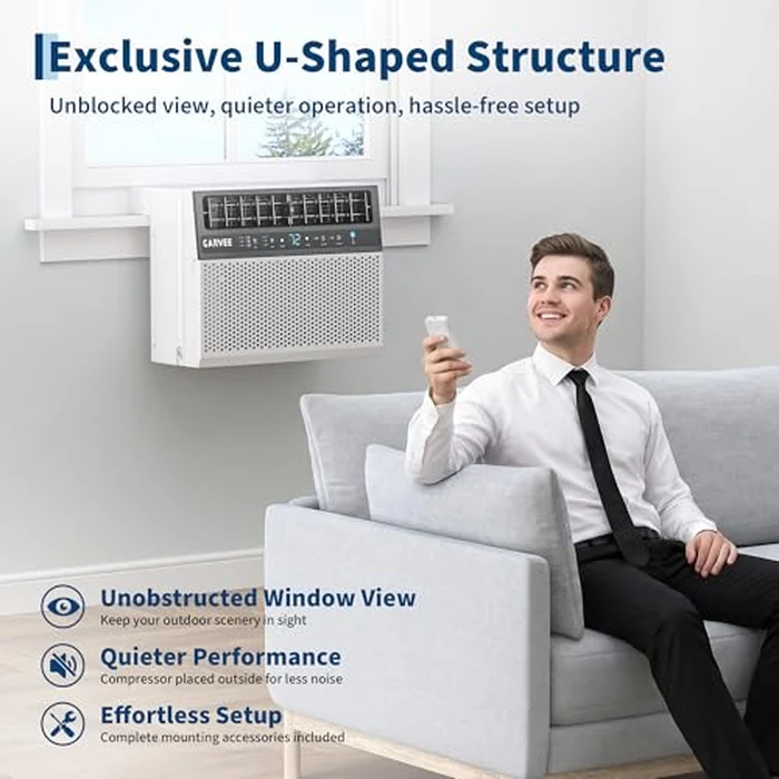 Garvee 6000 BTU U-Shaped Window Air Conditioner, Cools Up to 269 Sq.Ft., Ultra Quiet Operation, Energy Efficient, Includes Remote Control, White by Garvee - Image 3