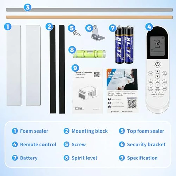 Garvee 6000 BTU U-Shaped Window Air Conditioner, Cools Up to 269 Sq.Ft., Ultra Quiet Operation, Energy Efficient, Includes Remote Control, White by Garvee - Image 9