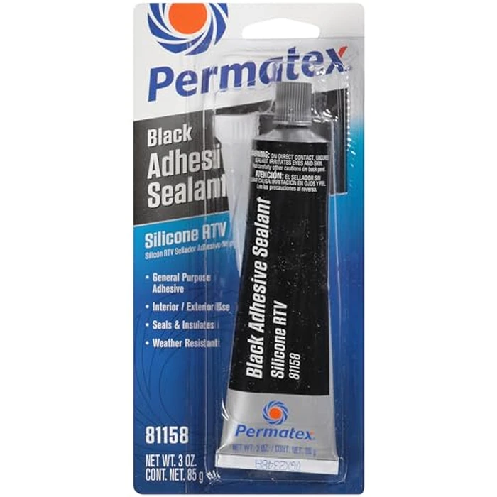 Permatex 81158 Black Silicone Adhesive Sealant, 3 oz. Tube, Pack of 1 by Permatex - Image 1