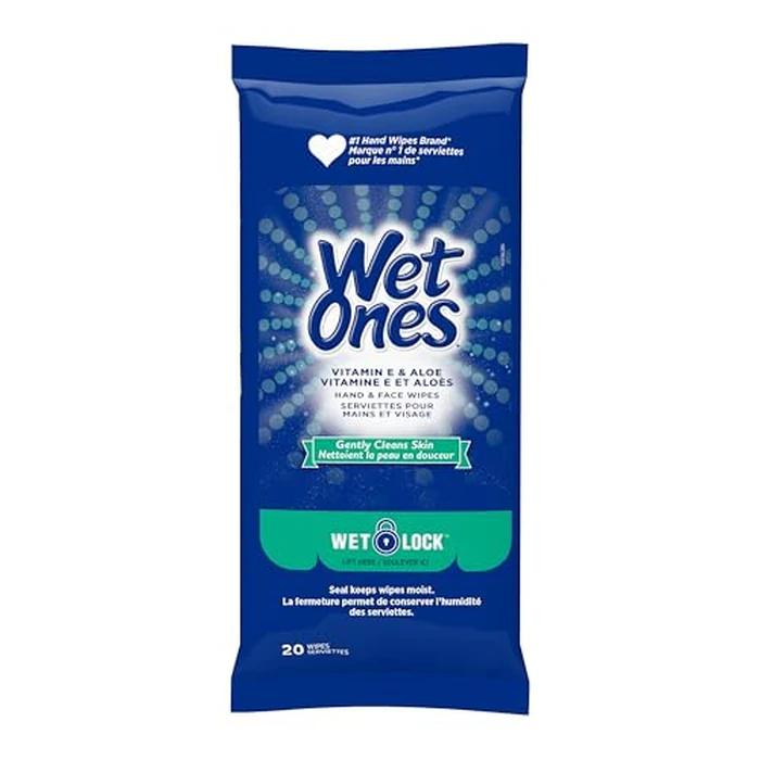 Wet Ones Vitamin E and Aloe Hand Wipes, Wet Wipes, 20 Count (10 pack) by Wet Ones - Used - Like New condition - CA$18.79