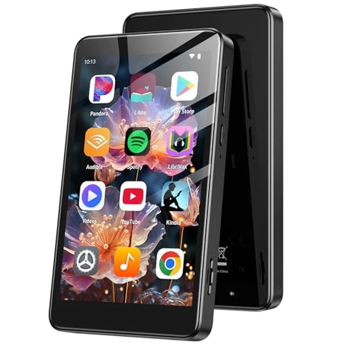 AGPTEK 96GB MP3 Player with Bluetooth and WiFi, T08X 4'' Android 14 MP4 Music Player with Spotify, Audible, APP Store, Up to 1TB, Black by AGPTEK - Image 1