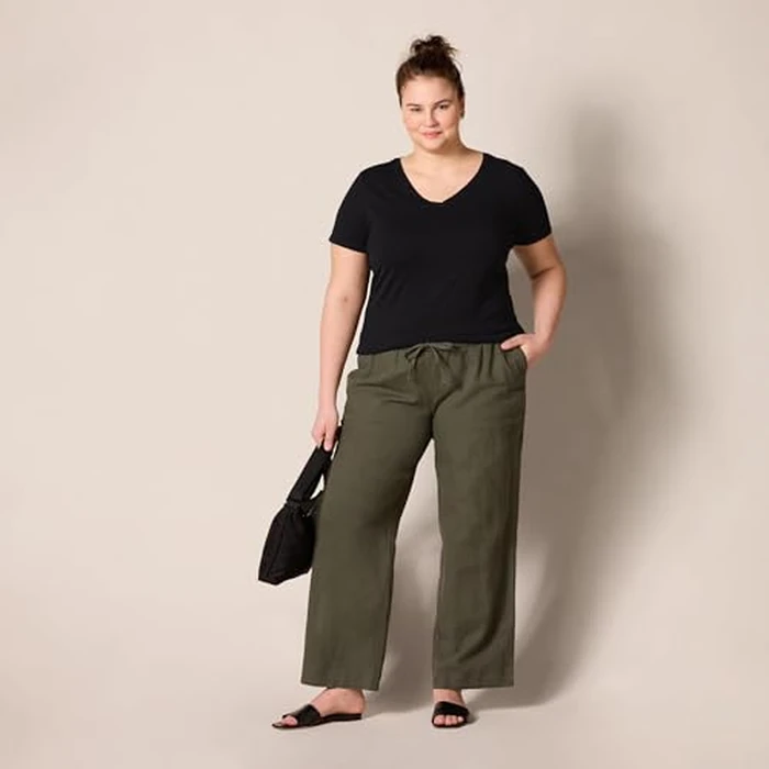 Amazon Essentials Women's Regular-Fit Short-Sleeve T-Shirt (Crewneck and V-Neck Options), Pack of 2, Black/White, Large by Amazon Essentials - Image 6