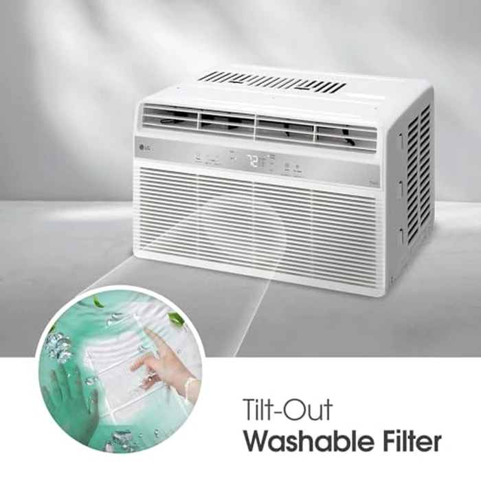 LG 6,000 BTU Window Air Conditioner, Cools 250 Sq.Ft. (10' x 25' Room Size), Quiet Operation, Electronic Control with Remote, 2 Cooling & Fan Speeds, 2-Way Air Deflection, Auto Restart, 115V by LG - Image 5