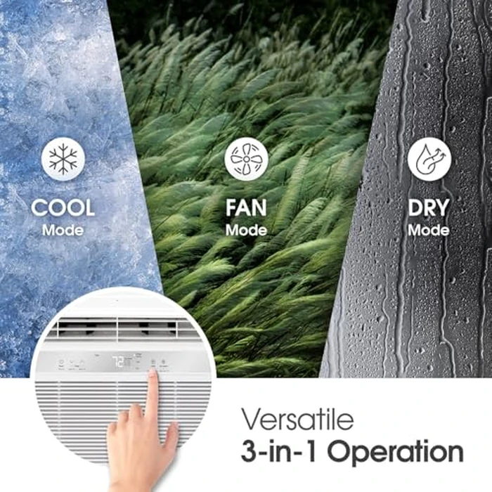 LG 6,000 BTU Window Air Conditioner, Cools 250 Sq.Ft. (10' x 25' Room Size), Quiet Operation, Electronic Control with Remote, 2 Cooling & Fan Speeds, 2-Way Air Deflection, Auto Restart, 115V by LG - Image 9