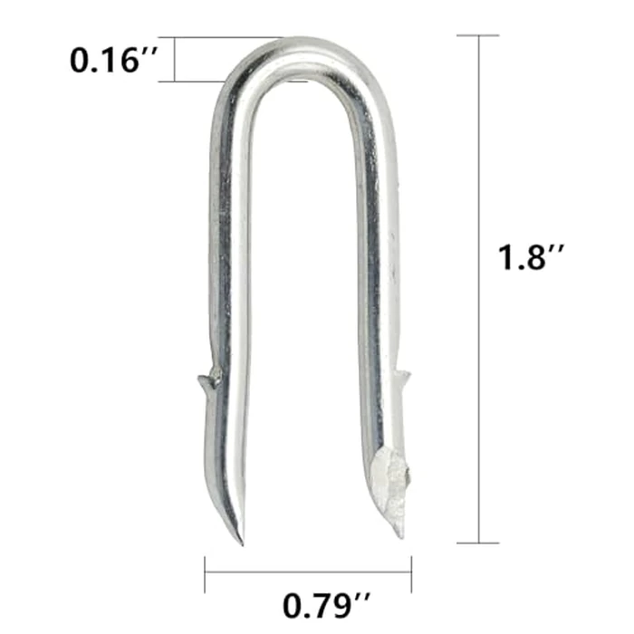 HENGTONG Steel Wire Fencing Staples (400Pcs), Galvanized Steel Fence Staple Nails, Heavy Duty U-Shaped Fasteners Staples Nails for Wire Mesh and Woven Fencing by HENGTONG - Image 2