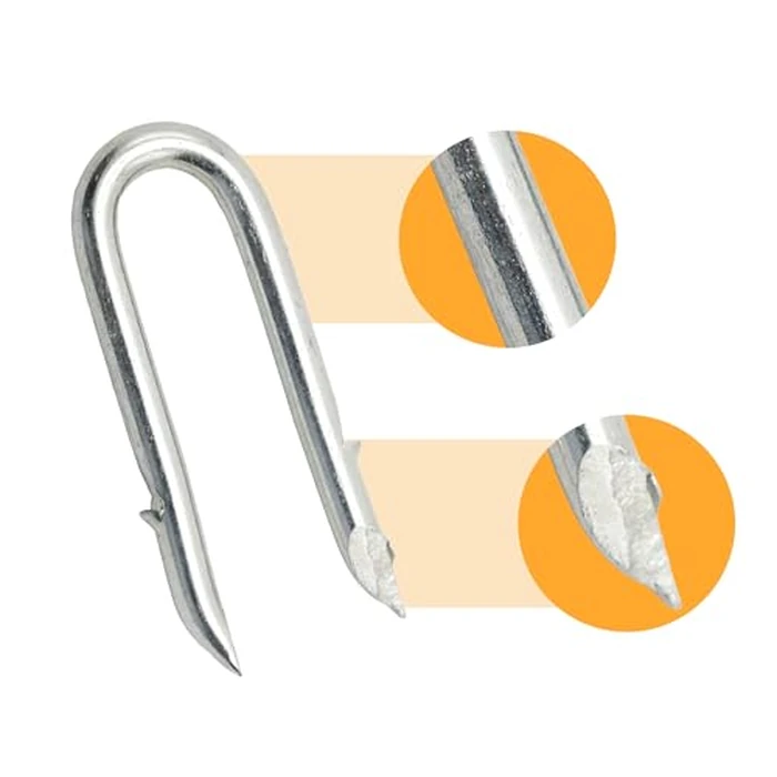 HENGTONG Steel Wire Fencing Staples (400Pcs), Galvanized Steel Fence Staple Nails, Heavy Duty U-Shaped Fasteners Staples Nails for Wire Mesh and Woven Fencing by HENGTONG - Image 3