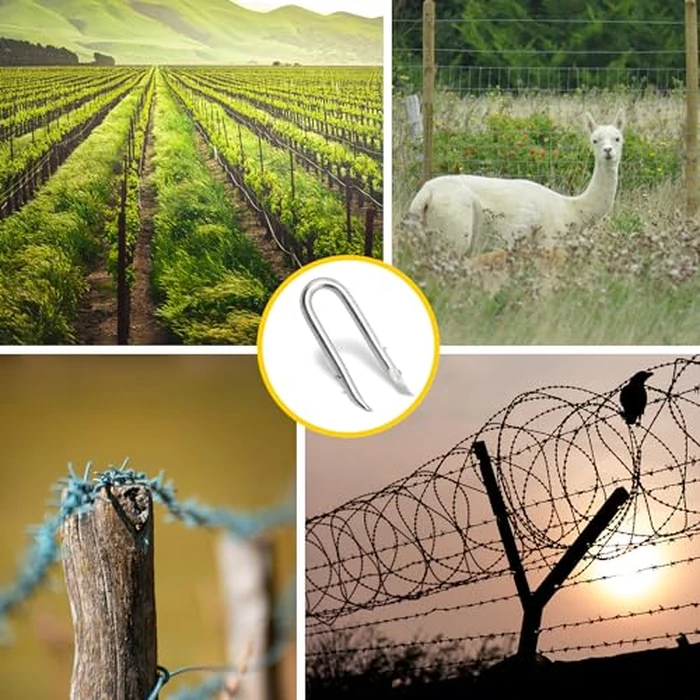 HENGTONG Steel Wire Fencing Staples (400Pcs), Galvanized Steel Fence Staple Nails, Heavy Duty U-Shaped Fasteners Staples Nails for Wire Mesh and Woven Fencing by HENGTONG - Image 7