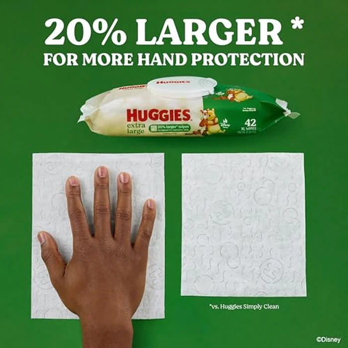 Huggies Extra Large Baby Wipes, Unscented, 9 Flip-Top Packs, 378 XL Wipes Total, Packaging May Vary by HUGGIES - Image 2