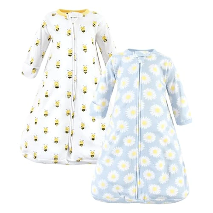 Hudson Baby Unisex Baby Cotton Wearable Sleeping Bag, Sack, Blanket, Daisy Bee Long Sleeve, 12-18 Months by Hudson Baby - Used - Like New condition - US$14.38