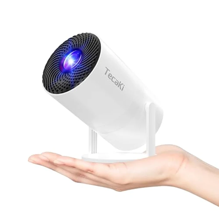 Mini Projector with WiFi and Bluetooth, Built-in Apps, 210 degrees Rotatable Portable Projector, 1080P Support Movie Projector for Bedroom, Compatible with Smartphone/TV Stick/HDMI/USB by Tecaki - Used - Like New condition - US$41.39