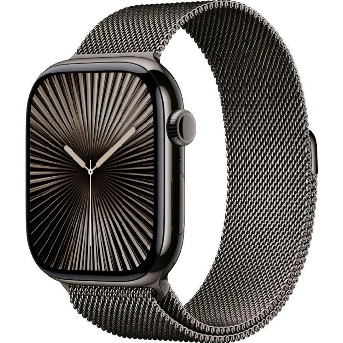 Apple Watch Series 10 (Cellular + GPS) - 64GB - 46mm - Slate Titanium Case with Slate Stainless Steel Milanese Loop Band - M/L Size by Apple - Image 2