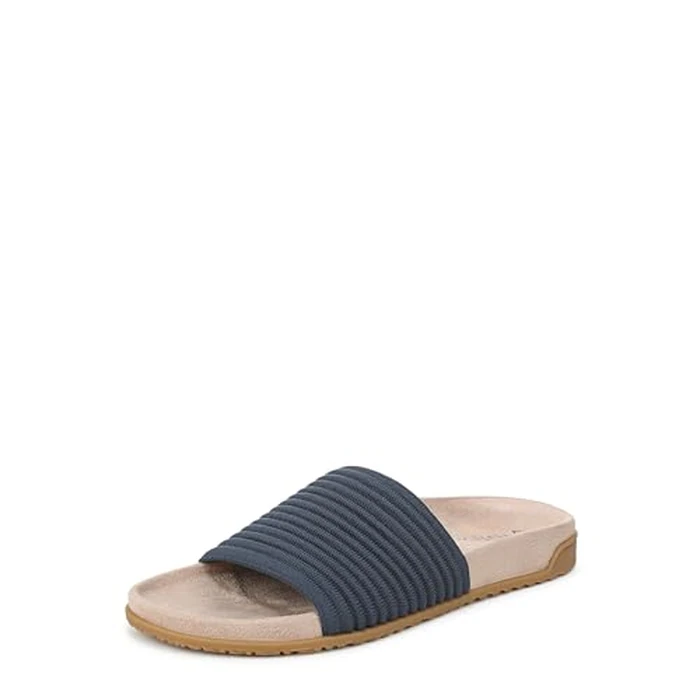 Vionic Women's Evie Knit Slide Sandal Dark Denim Knit 9 N by Vionic - Image 1
