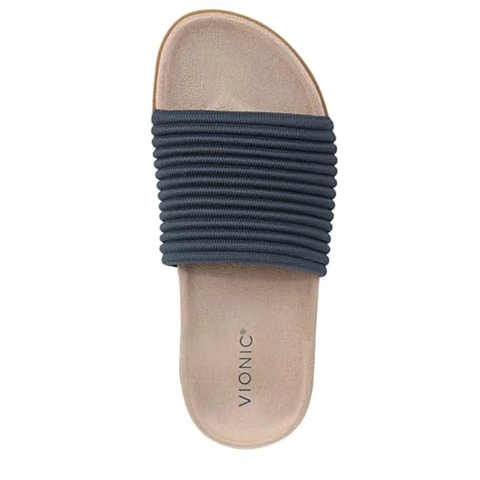 Vionic Women's Evie Knit Slide Sandal Dark Denim Knit 9 N by Vionic - Image 2