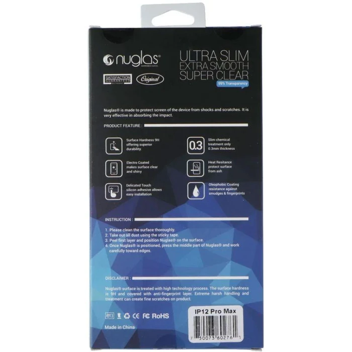Nuglas Crystal Clear Tempered Glass Screen Protector for iPhone 12 Pro Max - Clear by Nuglas - Image 3