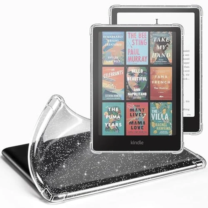 iDLEHANDS Clear Case for All-New 7" E-Readers - Ultra Slim Soft TPU Transparent Cover & Lightweight, not Compatible with Kobo Clara, Clear Glitter by iDLEHANDS - Used - Very Good condition