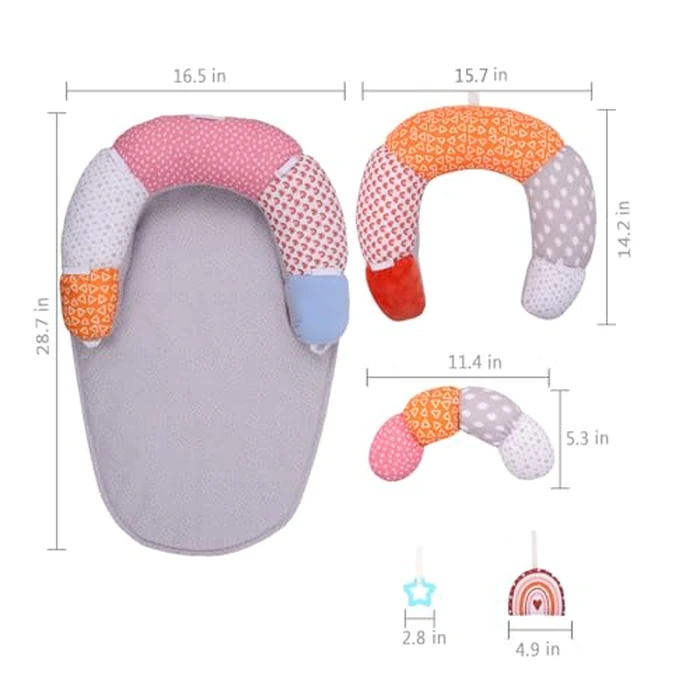 2-in-1 Tummy Time Baby Mat & Seated Support Pillow, Tummy Time Cushion with Detachable Support Prop, for Early Development Support for Newborns and Older Babies by MIIMER - Image 6