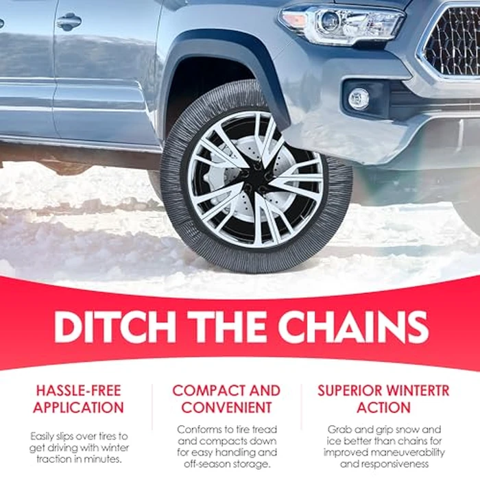 K-Musculo Snow Socks for Tires, Snow Socks Snow for Car SUV Pickup Easy to Use, Ultimate Grip, Washable.100 KM Safely In The Snow, EU EN-16662-1 Certififed(2 PACKS)-XXXL by K-Musculo - Image 5