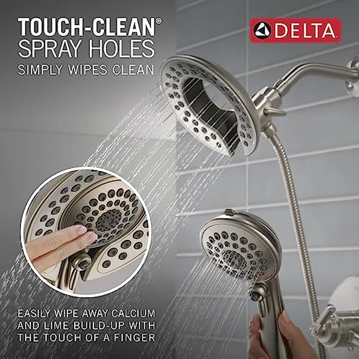 Delta Faucet Saylor 17 Series Brushed Nickel Tub and Shower Faucet Combo In2ition 2-in-1 Shower Head with Handheld Spray, Bathtub Faucet, Tub Faucet Set, Stainless T17435-SS-I (Valve Not Included) by DELTA - Image 3