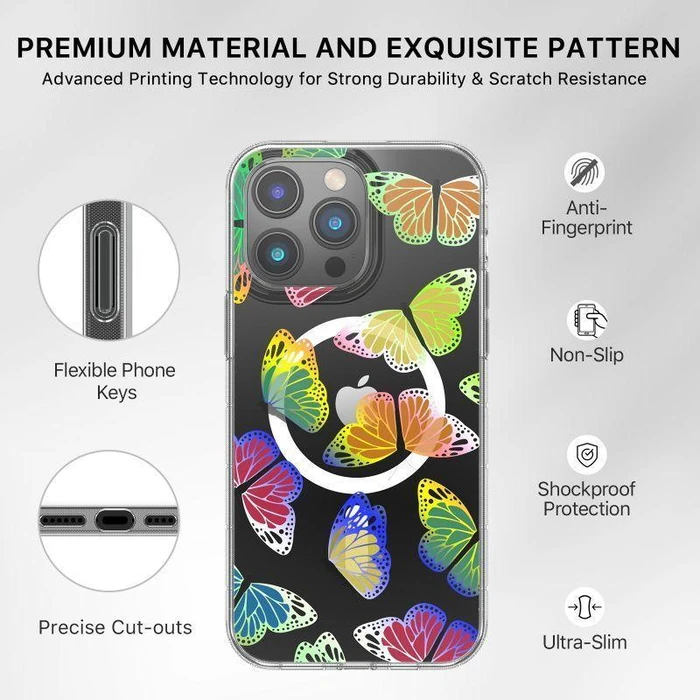 MyBat Pro Mood Series Phone Case with MagSafe for iPhone 14 Pro - Butterflies by MyBat Pro - Image 6