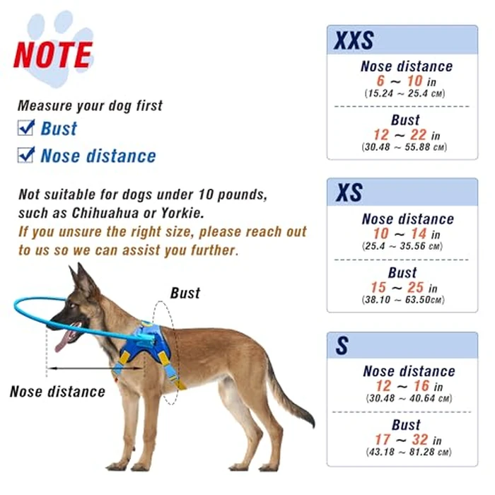 Blind Dog Halo Harness, Protective Halo Dog Collar for Blind Dogs, Confidence Building Harness Guiding Device, Blind Dogs Accessories, XS Black by LetPetRun - Image 2