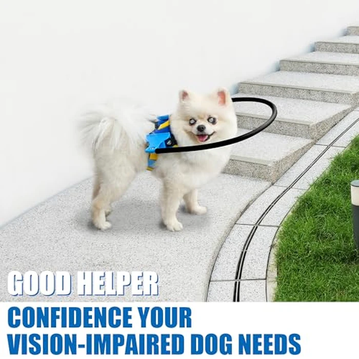 Blind Dog Halo Harness, Protective Halo Dog Collar for Blind Dogs, Confidence Building Harness Guiding Device, Blind Dogs Accessories, XS Black by LetPetRun - Image 4