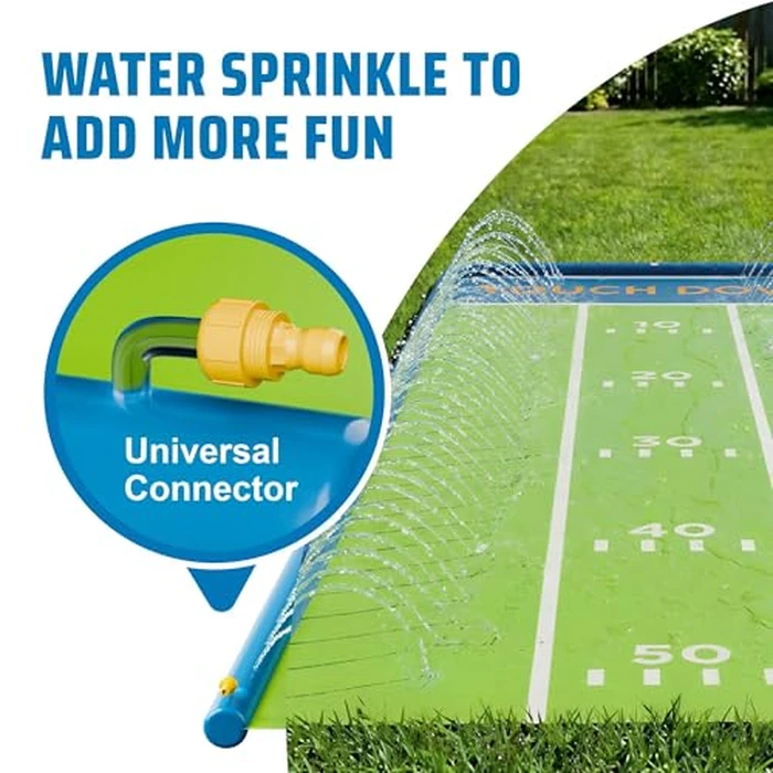 Funscape Triple Water Slides for Kids Backyard, 20FT Water Slide W/ 3 Bodyboards, 1 Inflatable Football, Outdoor Lawn Slip-n-Slider Yard Game W/Splash, Fun Summer Toy Family Party Gifts for Boys Girls by Funscape - Image 6