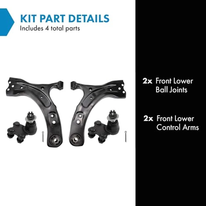 TRQ Front Left and Right Lower Control Arm with Ball Joint Set 4 Piece Compatible with 2017-2023 Subaru Impreza by TRQ - Image 2