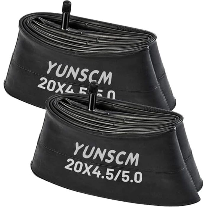 2-PCS 20" E-Bike Tubes 20x4.5 20x5.0 AV32mm Premium Butyl Rubber Inner Tubes 20" x 4.5" 20" x 5.0" Compatible with 20 X 4.5/5.0 Bike Bicycle Fat Tire Tubes Schrader Valve by YunSCM - Image 1