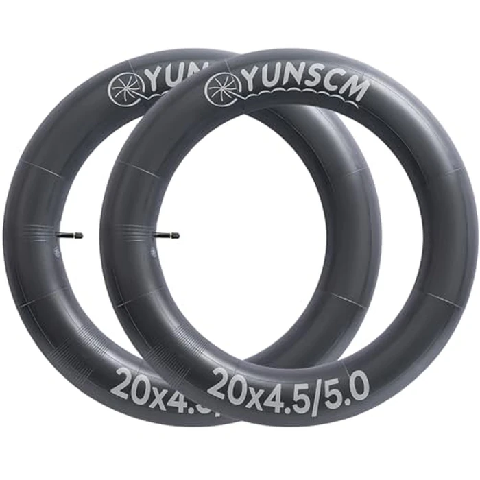 2-PCS 20" E-Bike Tubes 20x4.5 20x5.0 AV32mm Premium Butyl Rubber Inner Tubes 20" x 4.5" 20" x 5.0" Compatible with 20 X 4.5/5.0 Bike Bicycle Fat Tire Tubes Schrader Valve by YunSCM - Image 4