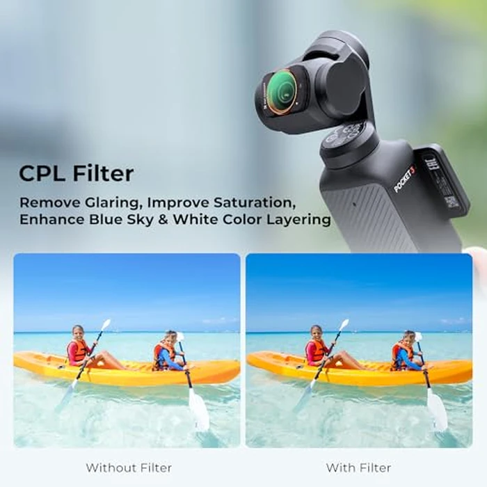 K&F Concept Magnetic Variable ND&UV&CPL Filter Set Compatible with DJI OSMO Pocket 4/3 Creator Combo, 4 Pack UV CPL ND2-32 ND32-512 1-9Stops Light Reduction Neutral Density HD Optical Glass Filters by K&F CONCEPT - Image 3