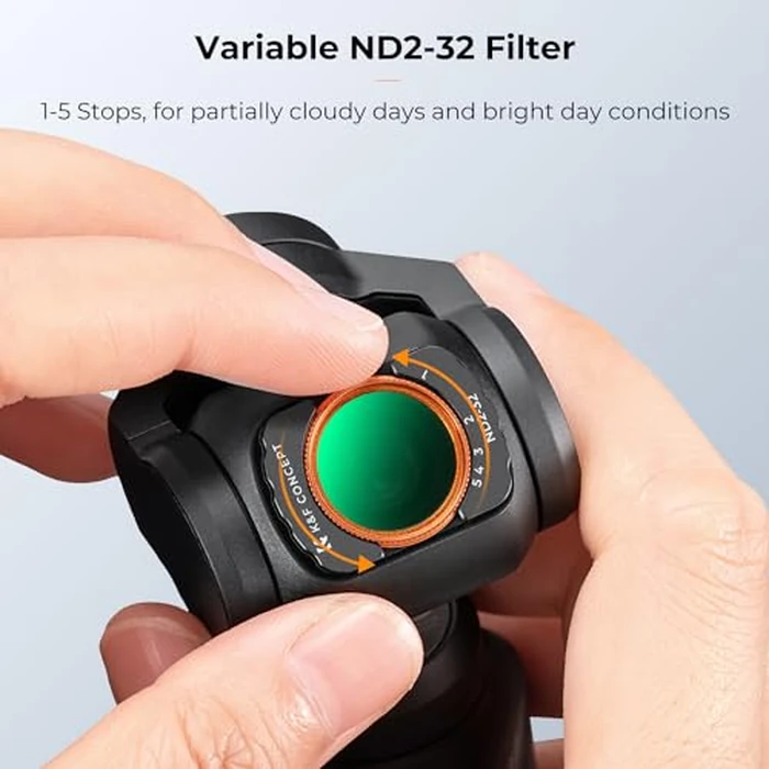 K&F Concept Magnetic Variable ND&UV&CPL Filter Set Compatible with DJI OSMO Pocket 4/3 Creator Combo, 4 Pack UV CPL ND2-32 ND32-512 1-9Stops Light Reduction Neutral Density HD Optical Glass Filters by K&F CONCEPT - Image 4