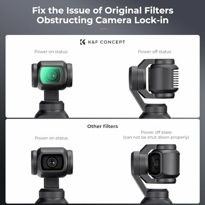 K&F Concept Magnetic Variable ND&UV&CPL Filter Set Compatible with DJI OSMO Pocket 4/3 Creator Combo, 4 Pack UV CPL ND2-32 ND32-512 1-9Stops Light Reduction Neutral Density HD Optical Glass Filters by K&F CONCEPT - Image 7