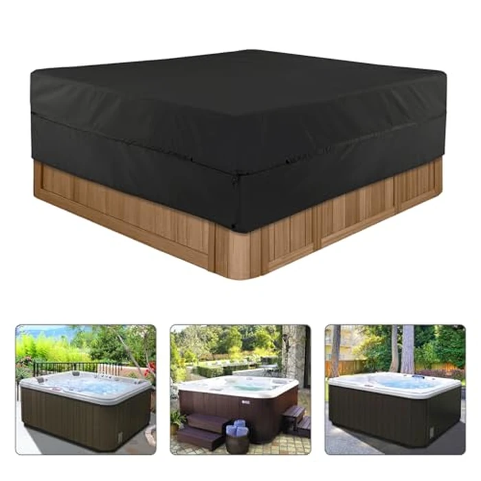 STEECA Waterproof Hot Tub Cover Outdoor Square SPA Hard Cover Protector 80 x 80 x 20H inch, Black by STEECA - Image 5