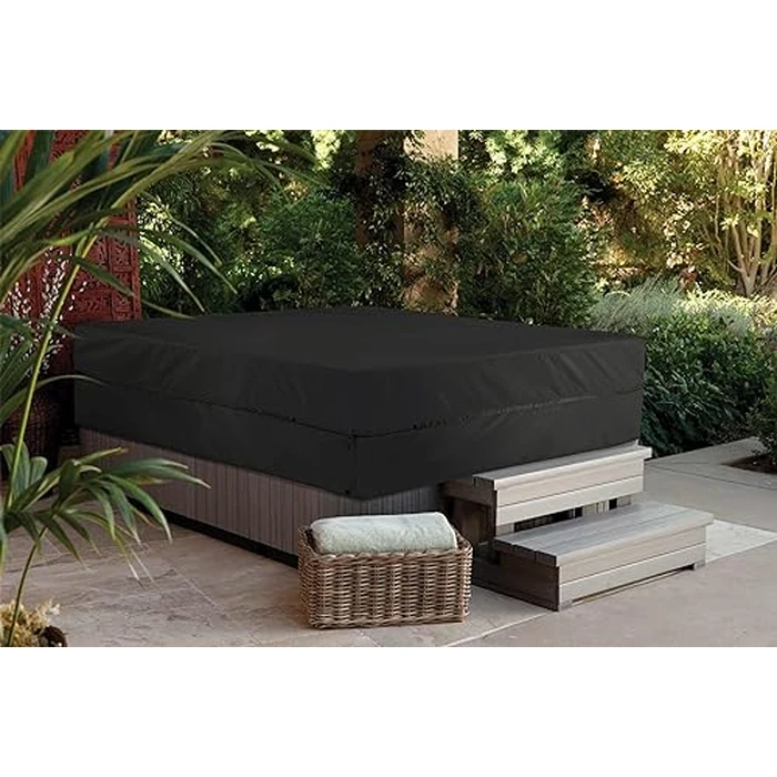 STEECA Waterproof Hot Tub Cover Outdoor Square SPA Hard Cover Protector 80 x 80 x 20H inch, Black by STEECA - Image 7
