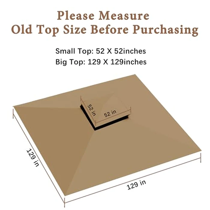 SCOCANOPY Replacement roof Compatible with Target Madaga Gazebo Model L-GZ136PST,(Tan) by SCOCANOPY - Image 3