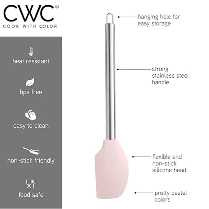 COOK WITH COLOR Silicone Cooking Utensils, Kitchen Utensil Set, Easy to Clean Silicone Kitchen Utensils, Cooking Utensils for Nonstick Cookware, Kitchen Gadgets Set, 38 Piece, Mint by COOK WITH COLOR - Image 7