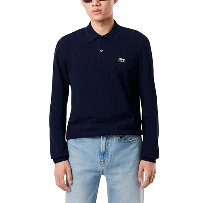 Lacoste Men's Classic Fit Long Sleeved L.12.12 Polo Shirt, Navy Blue, Small by Lacoste - Used - Very Good condition