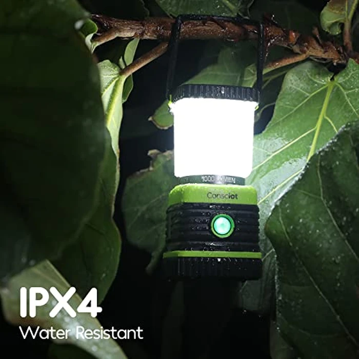 LED Camping Lantern, Consciot Battery Powered LED Lantern Flashlight, 1000LM, 4 Light Modes, IPX4 Waterproof, Survival Kits for Indoor Outdoor, Emergency Light for Home Power Outages, Hurricane, Storm by Consciot - Image 6