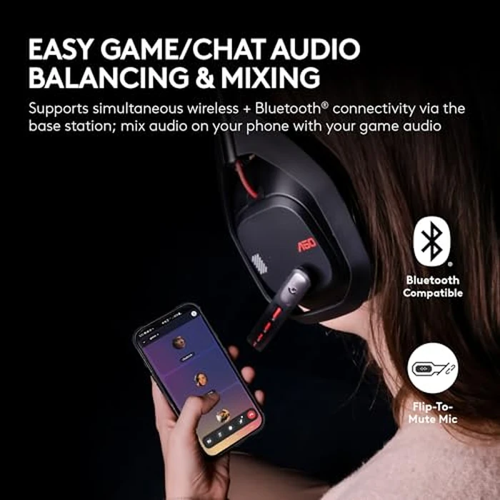 Logitech G Astro A50 Multi-Platform Wireless Gaming Headset + Base Station for PS5/Xbox/PC: PLAYSYNC Audio Switcher, <16bit/48kHz (Console), <24bit/48kHz (PC), 24hr Battery, 2.4GHz & BT - Black by Logitech G - Image 4