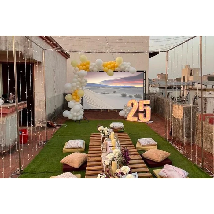 180 inch Projector Screen and Stand, 15FT Large Indoor Outdoor Movie Projection Screen 4K HD 16: 9 Anti Crease Design for Backyard Movie Night Easy to Clean, 1.1Gain, 160 degrees Viewing Angle & A Carry Bag by lejiada - Image 3