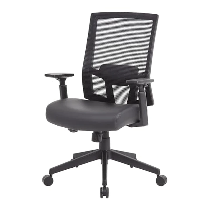 Boss Office Products Mesh Back Vinyl Task Chair with Synchro-Tilt in Black by Boss Office Products - Image 8