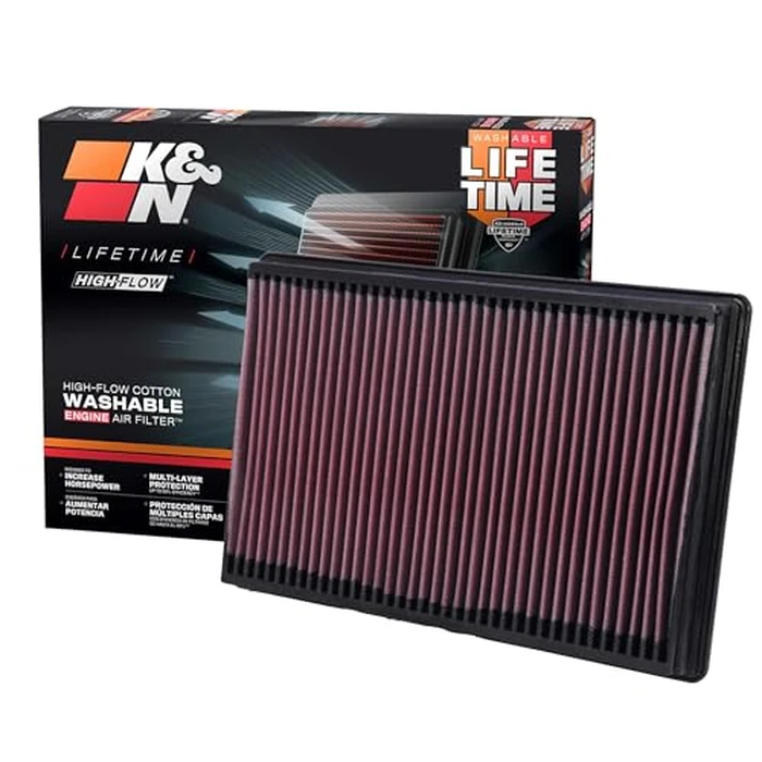 K&N High-Flow Original Lifetime Engine Air Filter: Increase Power: Premium, Washable: Compatible with Select 2002-2025 Dodge/Ram: 1500, 2500, 3500, 4500, 5500, 33-2247 by K&N - Image 1