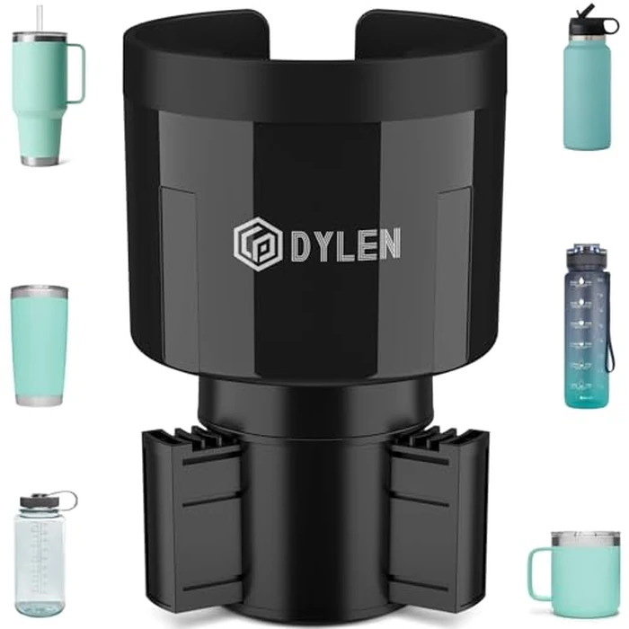 DYLEN Car Cup Holder Expander, Cup Holder Extender Adapter for Car with Expandable Insert, Compatible with Yeti 20/26/30oz, Hydroflask 32/40oz, Large Water Bottles in 3.0"-4.1" by DYLEN - Used - Like New condition - US$11.09