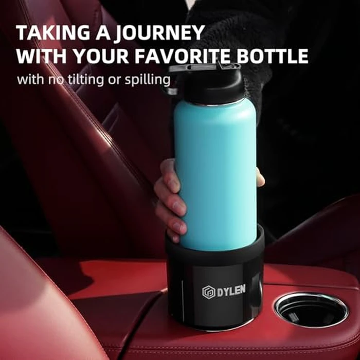 DYLEN Car Cup Holder Expander, Cup Holder Extender Adapter for Car with Expandable Insert, Compatible with Yeti 20/26/30oz, Hydroflask 32/40oz, Large Water Bottles in 3.0"-4.1" by DYLEN - Image 7