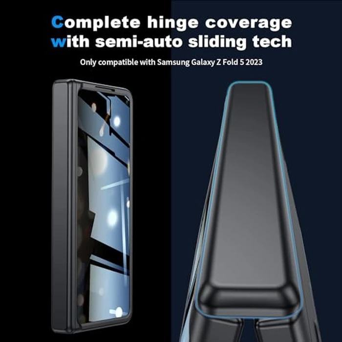 Kaiiecal for Samsung Galaxy Z-Fold-5 Privacy Case:[Hidden Kickstand][Wireless Charging] Slim Hinge Protection Lightweight Stand Phone Cover Case with Privacy Screen Protector by Kaiiecal - Image 5