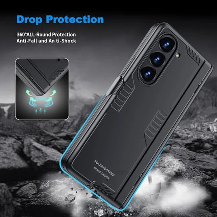 Kaiiecal for Samsung Galaxy Z-Fold-5 Privacy Case:[Hidden Kickstand][Wireless Charging] Slim Hinge Protection Lightweight Stand Phone Cover Case with Privacy Screen Protector by Kaiiecal - Image 6