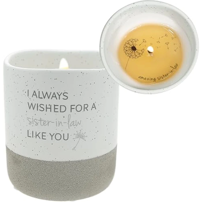 Pavilion Gift Company - I Always Wished for A Sister-in-Law Like You - 10-Ounces Surprise Hidden Message Natural Soy Wax Candle Jasmine Scented, 1 Count (Pack of 1), 3.5” x 4” by Pavilion Gift - Used - Good condition