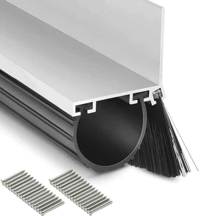 Zonon Universal Garage Door Seal Bottom Kit Weatherproofing Door Weather Stripping Rubber Kit with Aluminum Track Retainer Base and Brush Heavy Duty(U Shape,16.5 ft,with 5 Brush Strips) by Zonon - Used - Like New condition - US$91.19