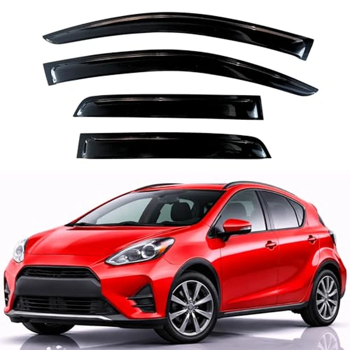 KPY Rain Guards Fit for 2012-2019 Toyota Prius C, Out-Channel Window Visors Vent Wind Deflectors 4PC, Car Accessories for 12-19 Prius C (Prius C Model Only) by KPY - Image 1