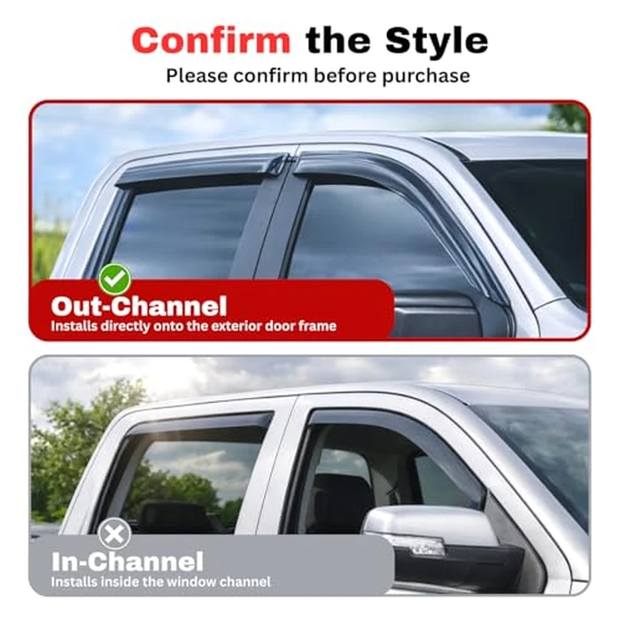 KPY Rain Guards Fit for 2012-2019 Toyota Prius C, Out-Channel Window Visors Vent Wind Deflectors 4PC, Car Accessories for 12-19 Prius C (Prius C Model Only) by KPY - Image 3